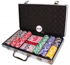  - Настільна гра Набір для гри в покер в металевому кейсі 300 фішок (Poker)