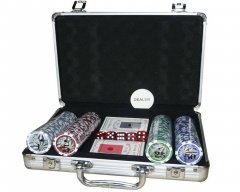  - Настільна гра Набір для гри в Покер в металевому кейсі 200 Фішок з номіналом (Poker)