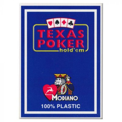 Гральні Карти Modiano Texas Poker 100% Plastic 2 Jumbo Index Blue