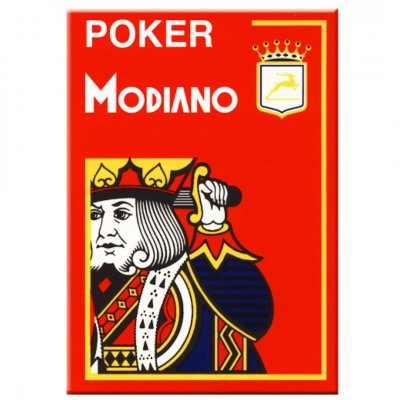 Игральные Карты Modiano Poker 100% Plastic 4 Jumbo Index Red