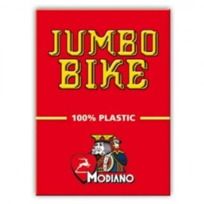Игральные Карты Modiano Poker Bike Trophy 100% Plastic 2 Jumbo Index Red