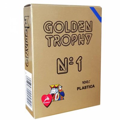 Гральні Карти Modiano Poker Golden Trophy 100% Plastic 4 Regular Index Blue