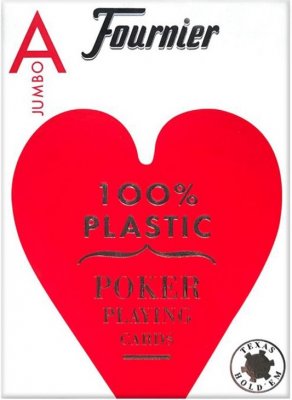 Пластикові карти Fournier 2800 100% Plastic Jumbo Index Red/Black