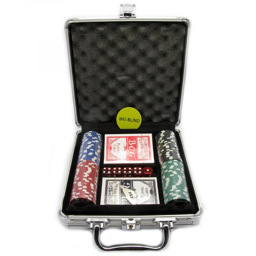 Настольная игра - Настільна гра Набір для гри в Покер в металевому кейсі 100 Фішок (Poker)