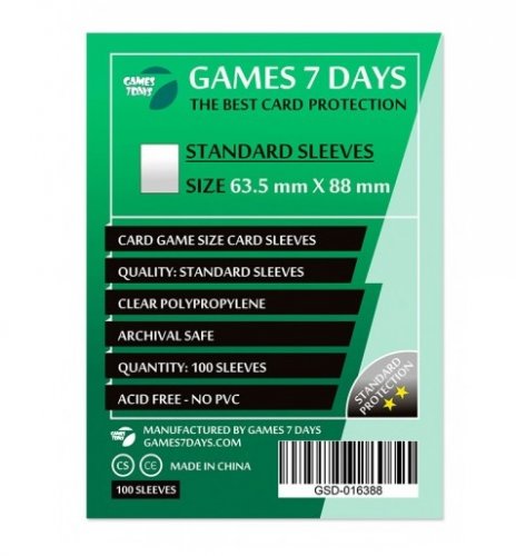 Протектори 63,5X88 (GAMES 7 DAYS) STANDARD