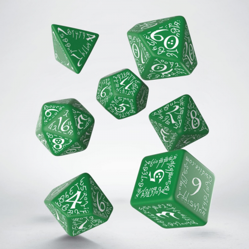 Аксессуары - Набор кубиков Elvish Green & White Dice Set
