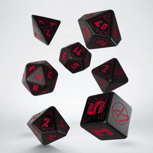 Аксессуары - Набор кубиков Cyberpunk RED RPG Dice Set Black&Red