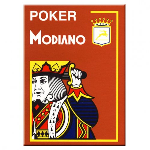 Игральные карты - Гральні Карти Modiano Poker 100% Plastic 4 Jumbo Index Brown
