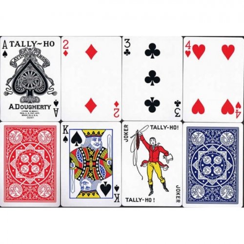 Игральные карты - Игральные Карты Tally-Ho Fan Back std.index red/blue