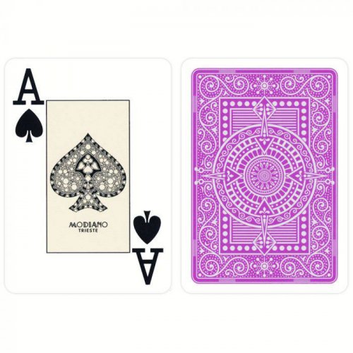Игральные карты - Игральные Карты Modiano Texas Poker 100% Plastic 2 Jumbo Index Purple
