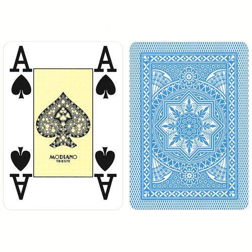 Игральные карты - Игральные Карты Modiano Poker 100% Plastic 4 Jumbo Index Light Blue
