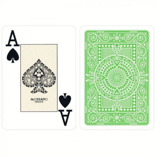 Игральные карты - Гральні Карти Modiano Texas Poker 100% Plastic 2 Jumbo Index Light Green