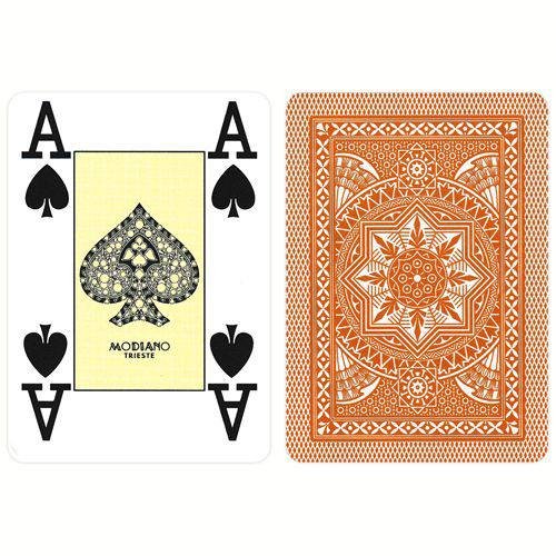 Игральные карты - Игральные Карты Modiano Poker 100% Plastic 4 Jumbo Index Brown
