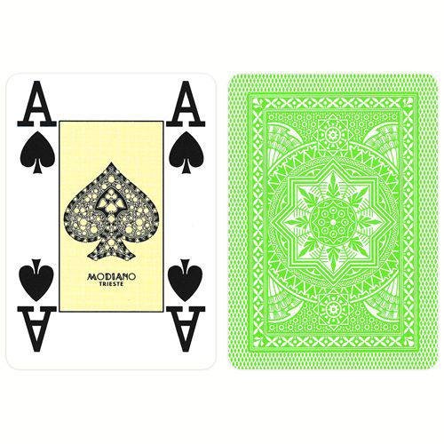 Игральные карты - Игральные Карты Modiano Poker 100% Plastic 4 Jumbo Index Light Green
