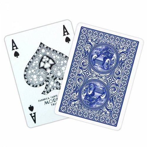 Игральные карты - Игральные Карты Modiano Poker Golden Trophy 100% Plastic 4 Regular Index Blue
