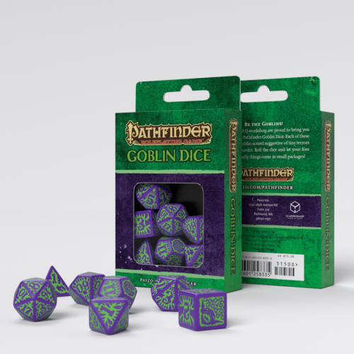 Аксессуары - Набор кубиков Pathfinder Goblin Purple & Green Dice Set