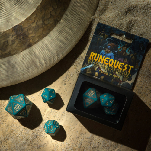 Аксессуары - Набір кубиків RuneQuest Turquoise & Gold Expansion Dice