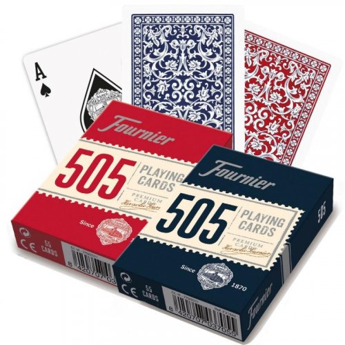 Игральные карты - Гральні карти Fournier 505 std.index red/blue
