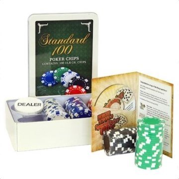 Аксессуары - Набір фішок для гри в покер Poker Range у металевій коробці 100 фішок