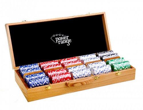 Настольная игра - Настільна гра Набір для гри в покер Poker Range у деревянному кейсі 500 фішок