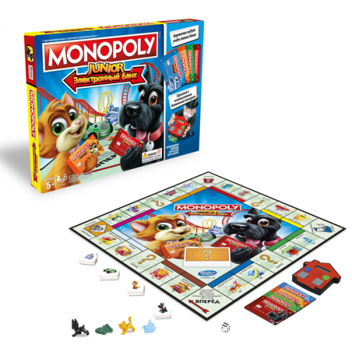 Настольная игра - Монополія Джуніор з банківськими Картами (Monopoly Junior)