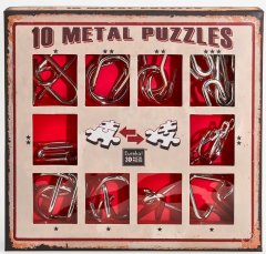 Головоломка - 10 Metal Puzzles Red (10 Металевих пазлів, Червоні)