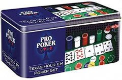Настольная игра - Набор для гри в Покер Tactic у металевій коробці 200 фішок (Texas Holdem Poker Set)