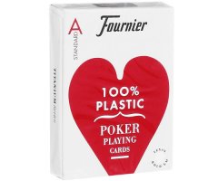 Игральные карты - Пластикові карти Fournier 2500 100% Plastic Standart Index Red/Black