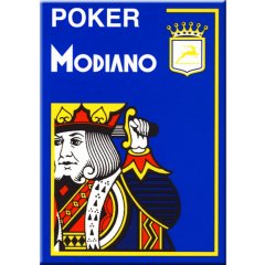  - Гральні Карти Modiano Poker 100% Plastic 4 Jumbo Index Blue
